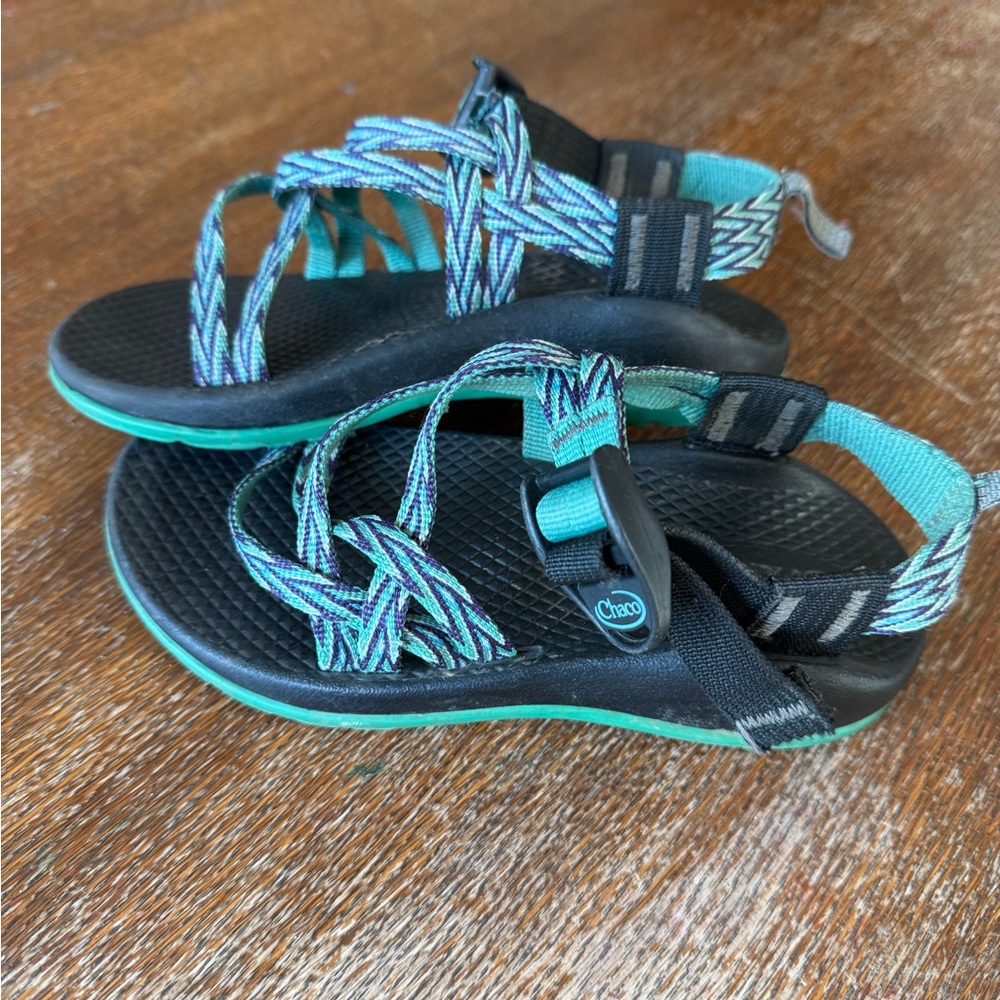 Chaco Kids Sandals - Black and Teal